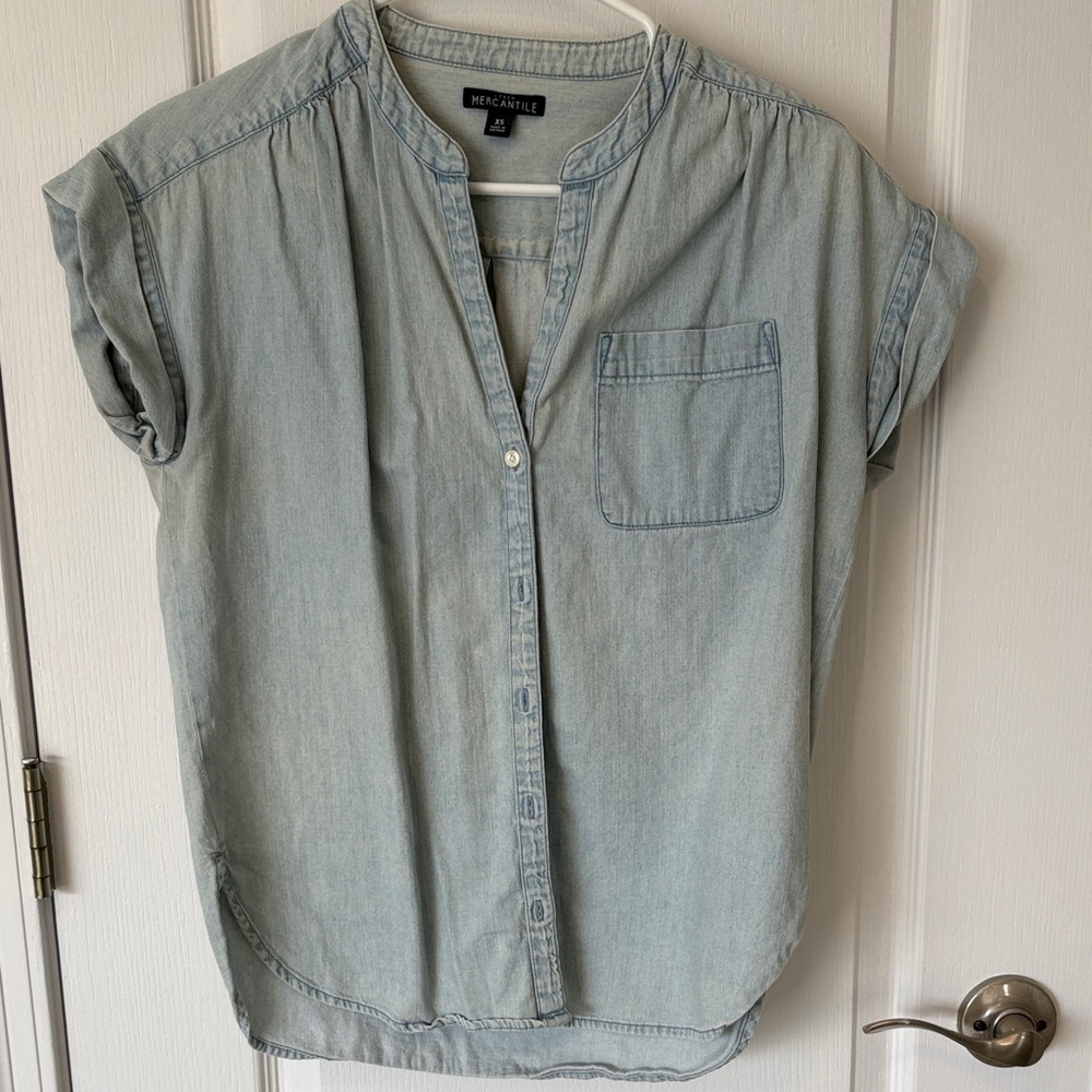 J. Crew Soft Denim Blue Button Down Shirt